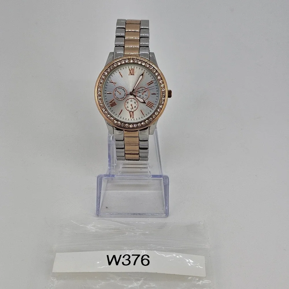 38MM Women's Watch Gray Dial Two Tone Bracelet Band 7